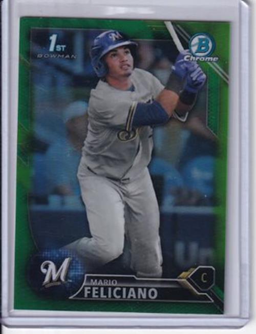 MARIO FELICIANO 2016 BOWMAN CHROME GREEN REFRACTOR 1ST PROSPECT #D 15/99