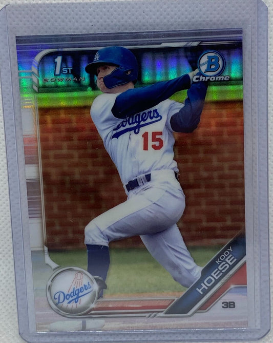 KODY HOESE 2019 TOPPS 1ST BOWMAN PROSPECT CHROME REFRACTOR #BDC-187