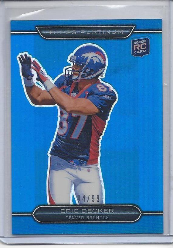 ERIC DECKER 2010 TOPPS PLATINUM BLUE REFRACTOR RC #D 4/99