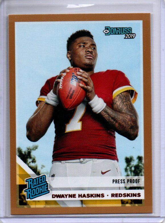 DWAYNE HASKINS 2019 PANINI DONRUSS RATED ROOKIE PRESS PROOF BRONZE SP RC #301