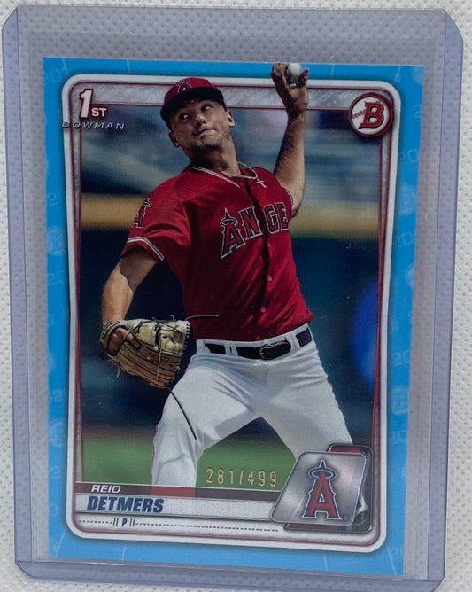 REID DETMERS 2020 TOPPS 1ST BOWMAN PROSPECT SKY BLUE #D 281/499