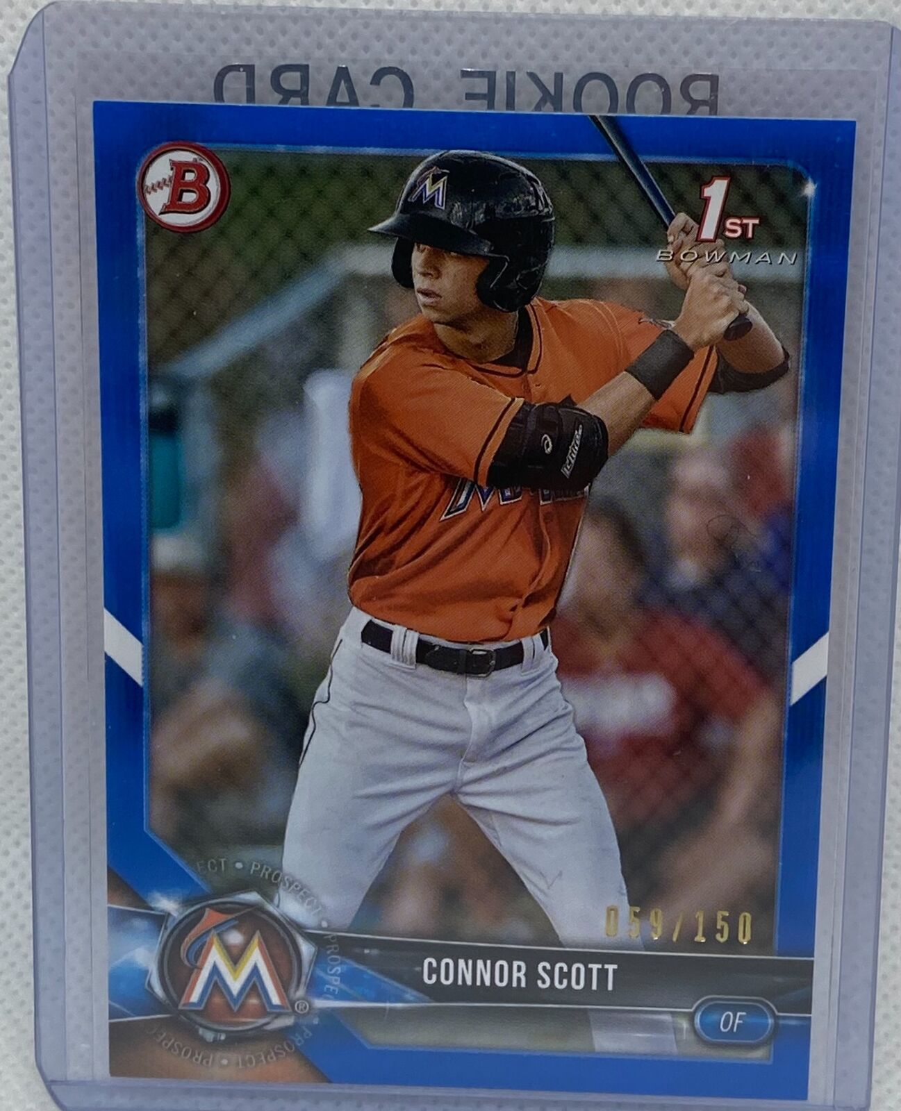CONNOR SCOTT 2018 TOPPS 1ST BOWMAN PROSPECT BLUE #D 059/150