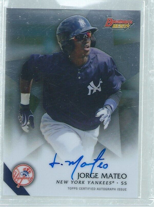 JORGE MATEO 2015 BOWMAN'S BEST ON CARD AUTO PROSPECT