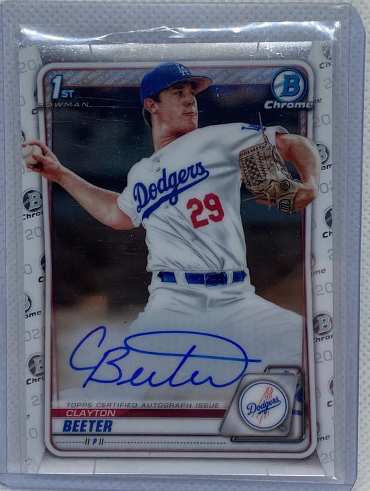 CLAYTON BEETER 2020 TOPPS 1ST BOWMAN CHROME PROSPECTS ON CARD AUTO #CDA-CBE