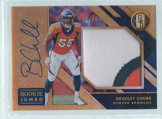 BRADLEY CHUBB 2018 PANINI GOLD STANDARD RPA JUMBO 3 COLOR PATCH AUTO RC #D 44/49