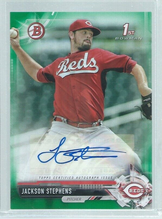 JACKSON STEPHENS 2017 BOWMAN 1ST AUTO PROSPECT GREEN #D 93/99