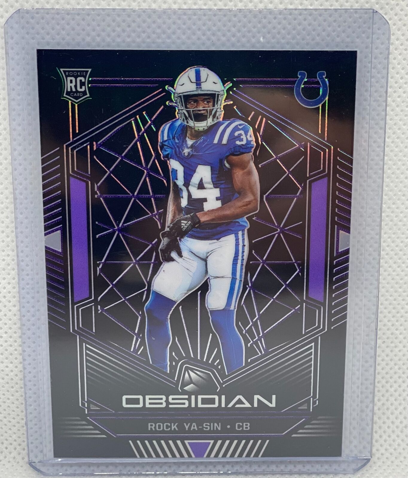 ROCK YA-SIN 2019 PANINI OBSIDIAN ELECTRIC ETCH PURPLE PRIZM ROOKIE RC #D 31/75