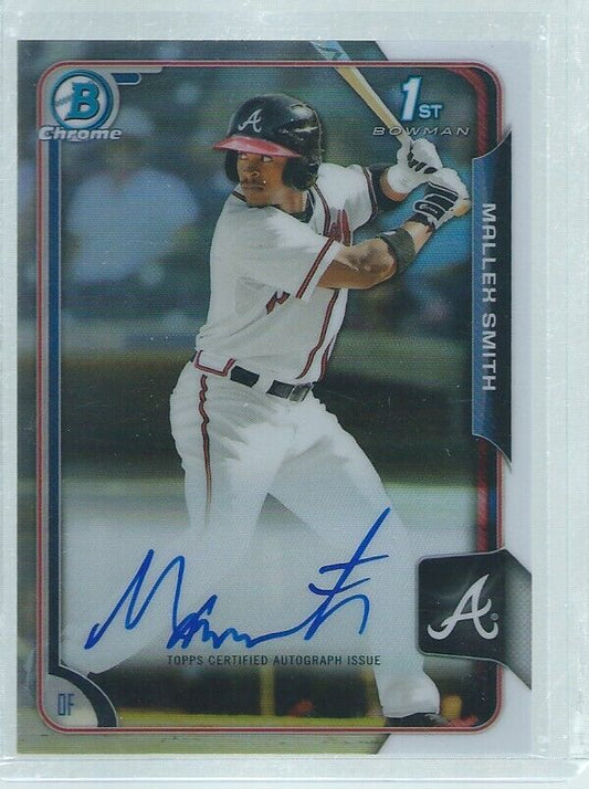 MALLEX SMITH 2015 BOWMAN CHROME 1ST ON CARD AUTO PROSPECT REFRACTOR #D 386/499