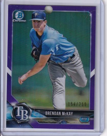 BRENDAN MCKAY 2018 BOWMAN CHROME PROSPECT PURPLE REFRACTOR #D 154/250