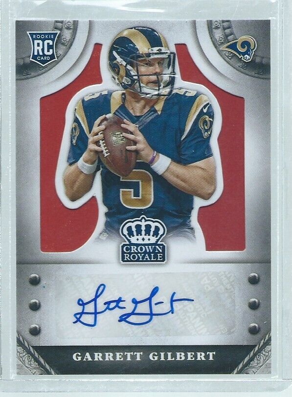 GARRETT GILBERT 2014 PANINI CROWN ROYALE AUTO RED RC #D 18/25