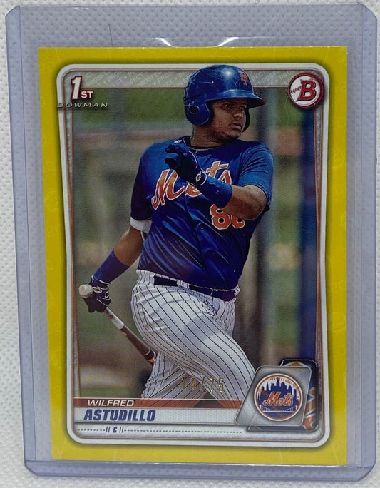 WILFRED ASTUDILLO 2020 TOPPS 1ST BOWMAN PROSPECT YELLOW #D 19/75