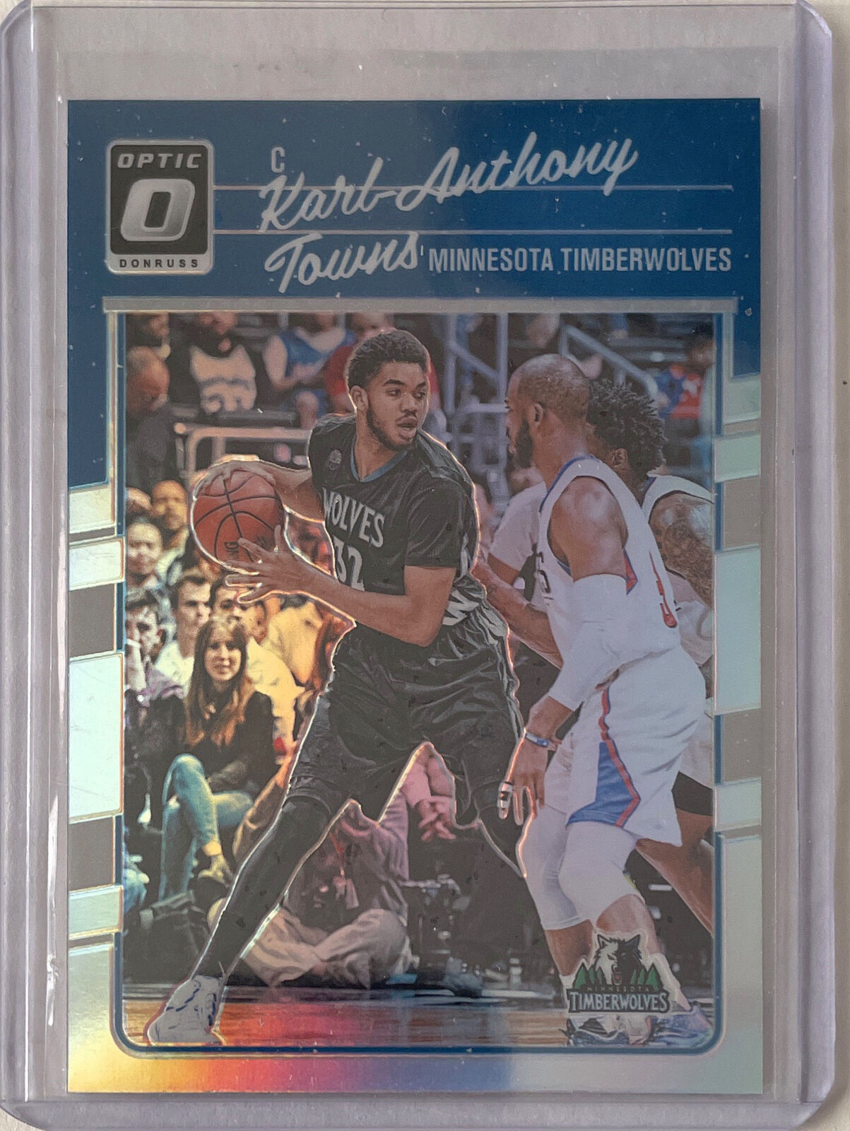 KARL-ANTHONY TOWNS 2016-17 PANINI DONRUSS OPTIC HOLO SILVER PRIZM #128