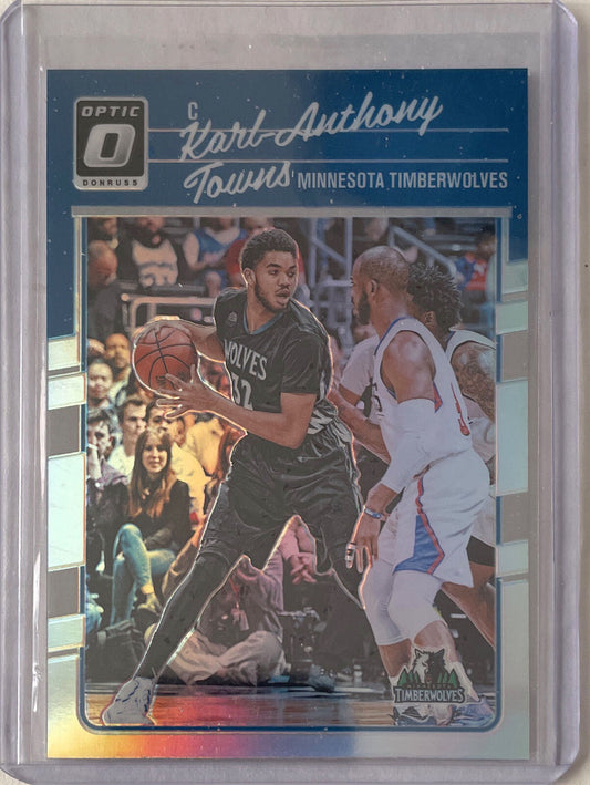 KARL-ANTHONY TOWNS 2016-17 PANINI DONRUSS OPTIC HOLO SILVER PRIZM #128