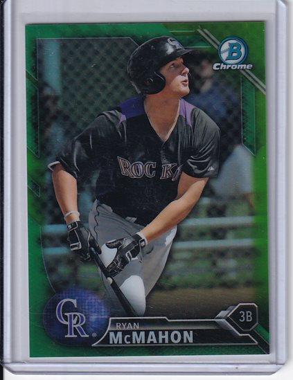 RYAN MCMAHON 2016 BOWMAN CHROME PROSPECT GREEN REFRACTOR #D 95/99
