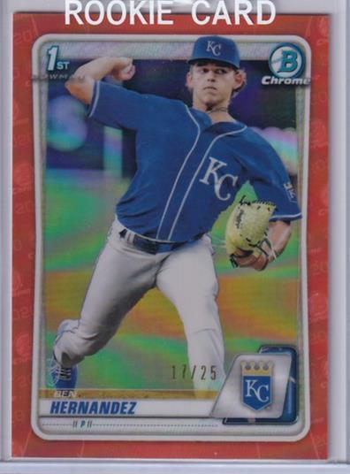 BEN HERNANDEZ 2020 BOWMAN CHROME PROSPECT ORANGE REFRACTOR 1ST PROSPECT #D 17/25