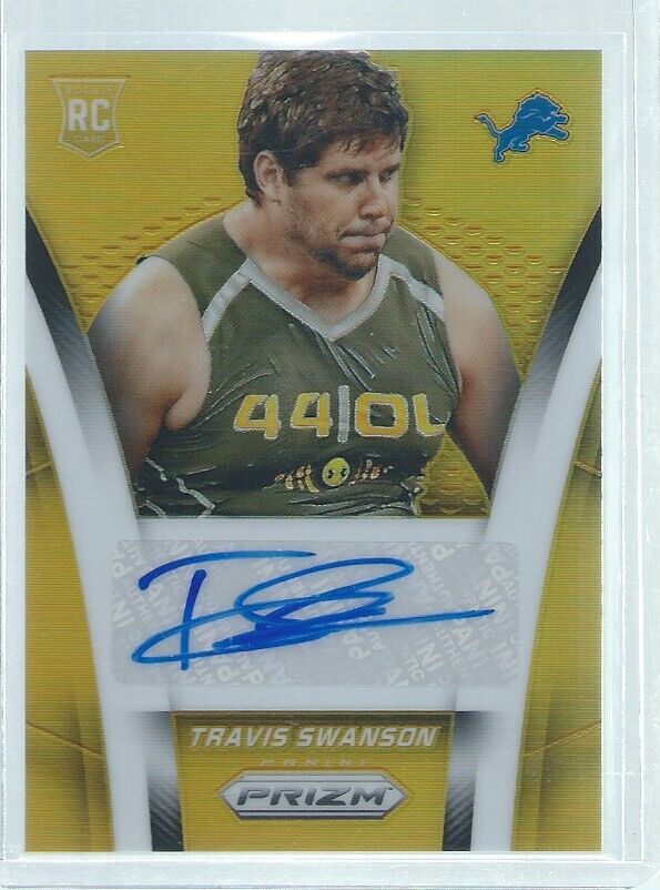 TRAVIS SWANSON 2014 PANINI PRIZM GOLD PRIZMS AUTO RC #D 9/10