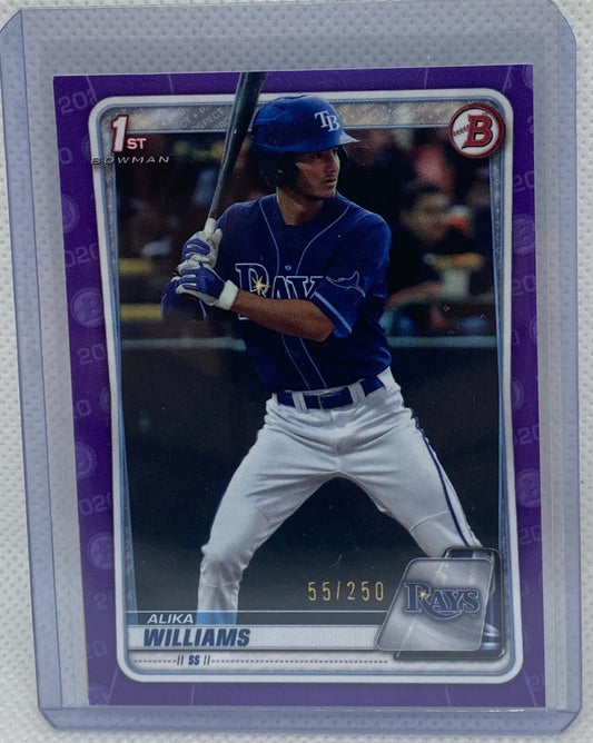 ALIKA WILLIAMS 2020 TOPPS 1ST BOWMAN PROSPECT PURPLE #D 55/250