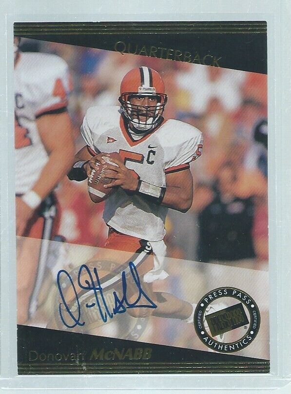 DONOVAN MCNABB 1999 PRESS PASS ON CARD ROOKIE AUTO RC