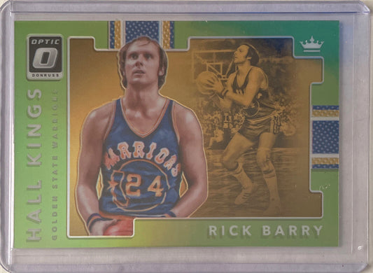 RICK BARRY 2017-18 PANINI DONRUSS OPTIC HALL KINGS LIME GREEN PRIZM #D /149