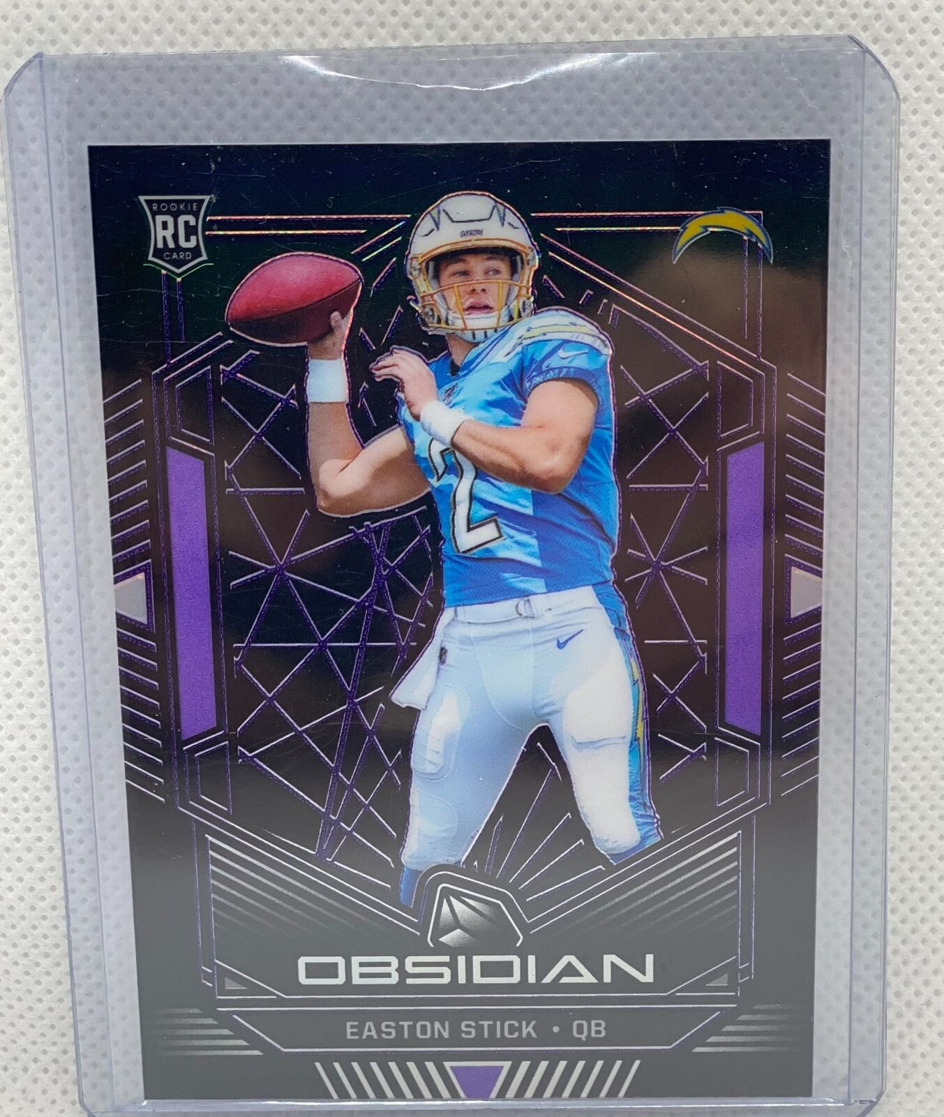 EASTON STICK 2019 PANINI OBSIDIAN ELECTRIC ETCH PURPLE PRIZM ROOKIE RC #D 46/75