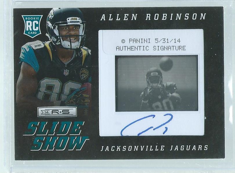 ALLEN ROBINSON 2014 PANINI ROOKIES & STARS SLIDE SHOW INSERT AUTO RC #D /100