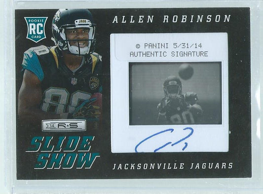 ALLEN ROBINSON 2014 PANINI ROOKIES & STARS SLIDE SHOW INSERT AUTO RC #D /100