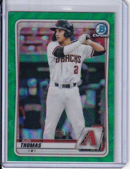ALEK THOMAS 2020 BOWMAN CHROME PROSPECT GREEN REFRACTOR #D 89/99
