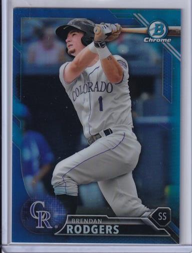 BRENDAN RODGERS 2016 BOWMAN CHROME PROSPECT BLUE REFRACTOR #D 030/150