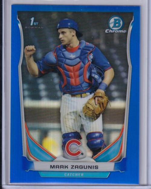MARK ZAGUNIS 2014 BOWMAN CHROME BLUE REFRACTOR 1ST PROSPECT #D 398/399