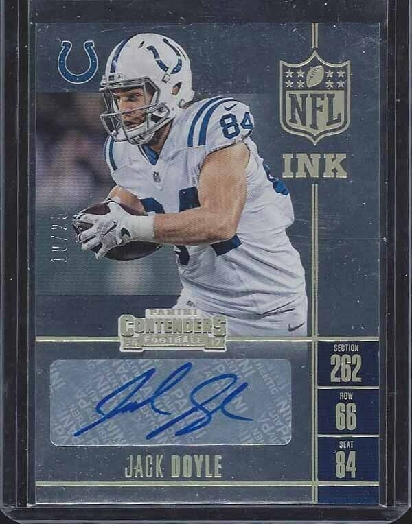 JACK DOYLE 2017 CONTENDERS NFL INK SILVER COLTS AUTO #D /25