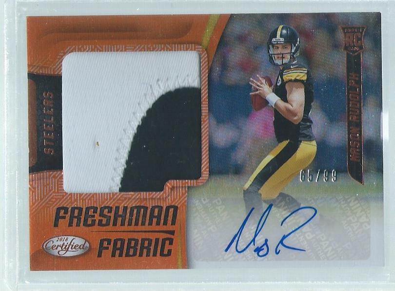 MASON RUDOLPH 2018 CERTIFIED FRESHMAN FABRIC ORANGE 2 COLOR PATCH AUTO RC #D /99