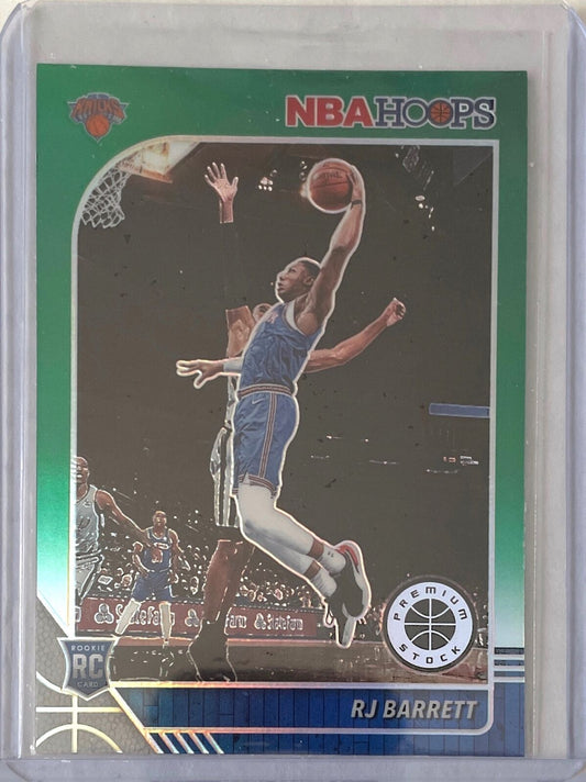 RJ BARRETT 2019-20 PANINI HOOPS PREMIUM STOCK GREEN PRIZM ROOKIE RC #201