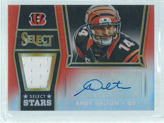 ANDY DALTON 2014 PANINI SELECT STARS ORANGE PRIZM JERSEY AUTO #D 16/25
