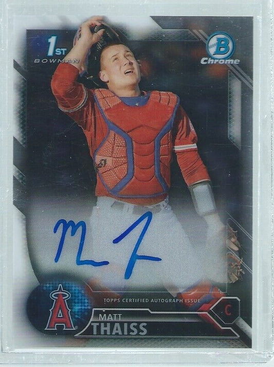 MATT THAISS 2016 BOWMAN CHROME 1ST ON CARD AUTO PROSPECT