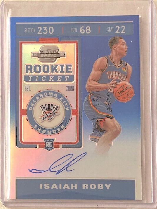 ISAIAH ROBY 2019-20 PANINI CONTENDERS OPTIC BLUE ON CARD AUTO ROOKIE RC #D /99