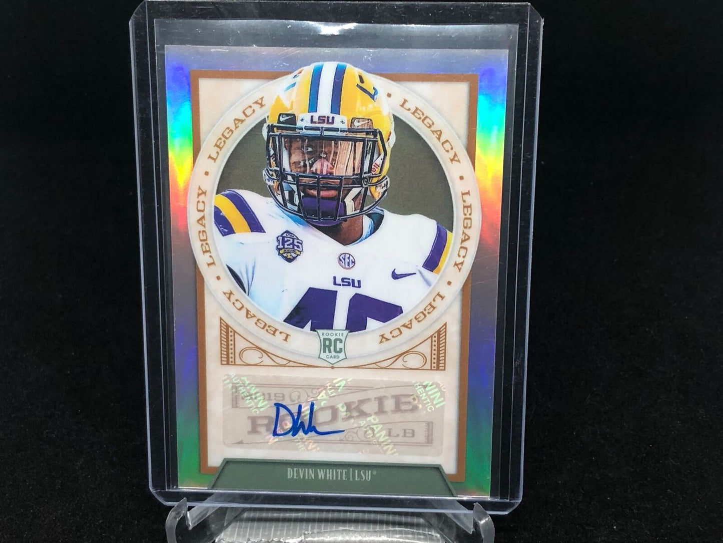 DEVIN WHITE 2019 PANINI LEGACY ROOKIES PRIZM AUTO RC # 160
