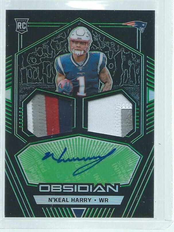 N'KEAL HARRY 2019 PANINI OBSIDIAN ETCH GREEN DUAL 4 COLOR PATCH AUTO RC #D 41/50
