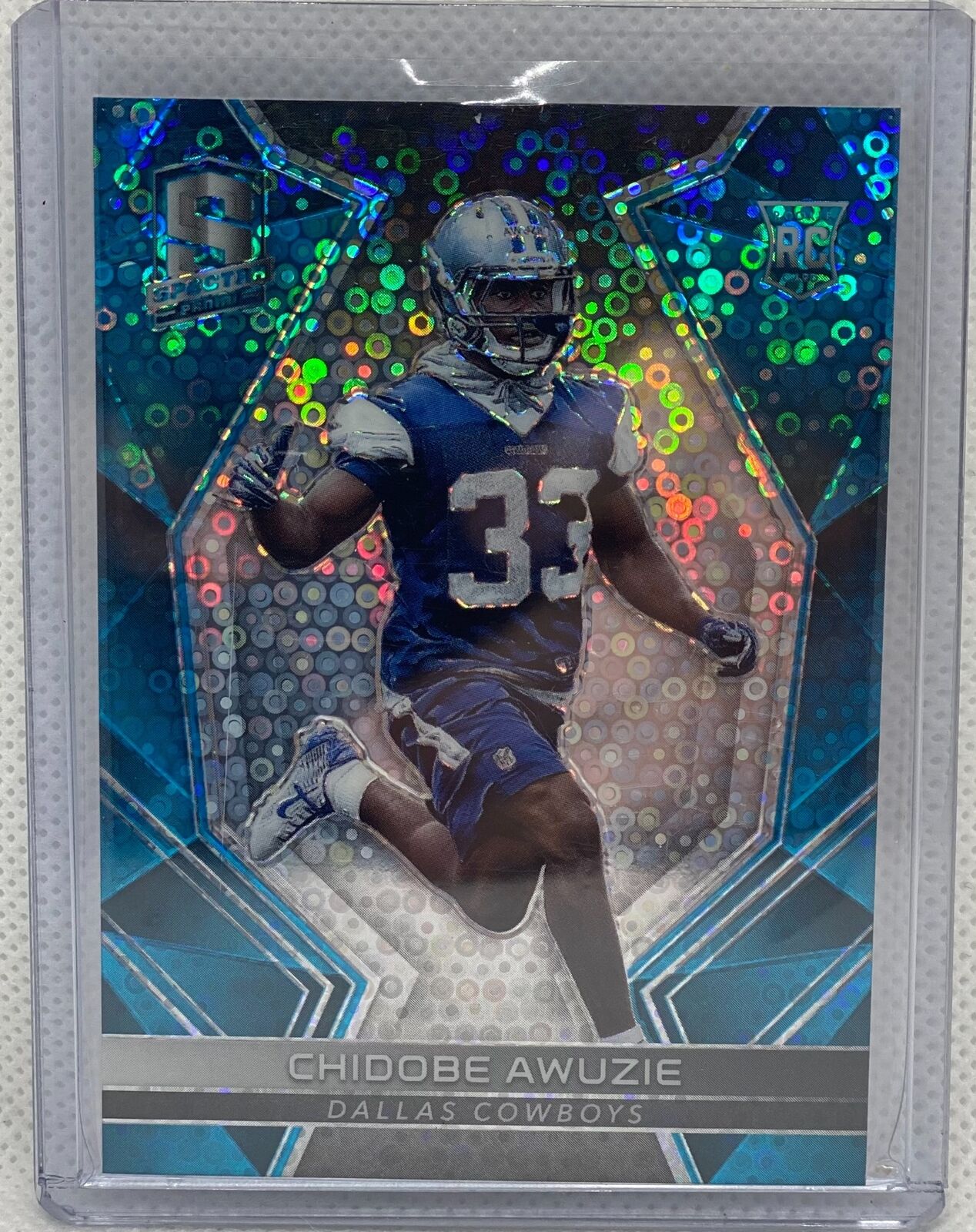 CHIDOBE AWUZIE 2017 PANINI SPECTRA NEON BLUE PRIZM ROOKIE RC #D 34/50