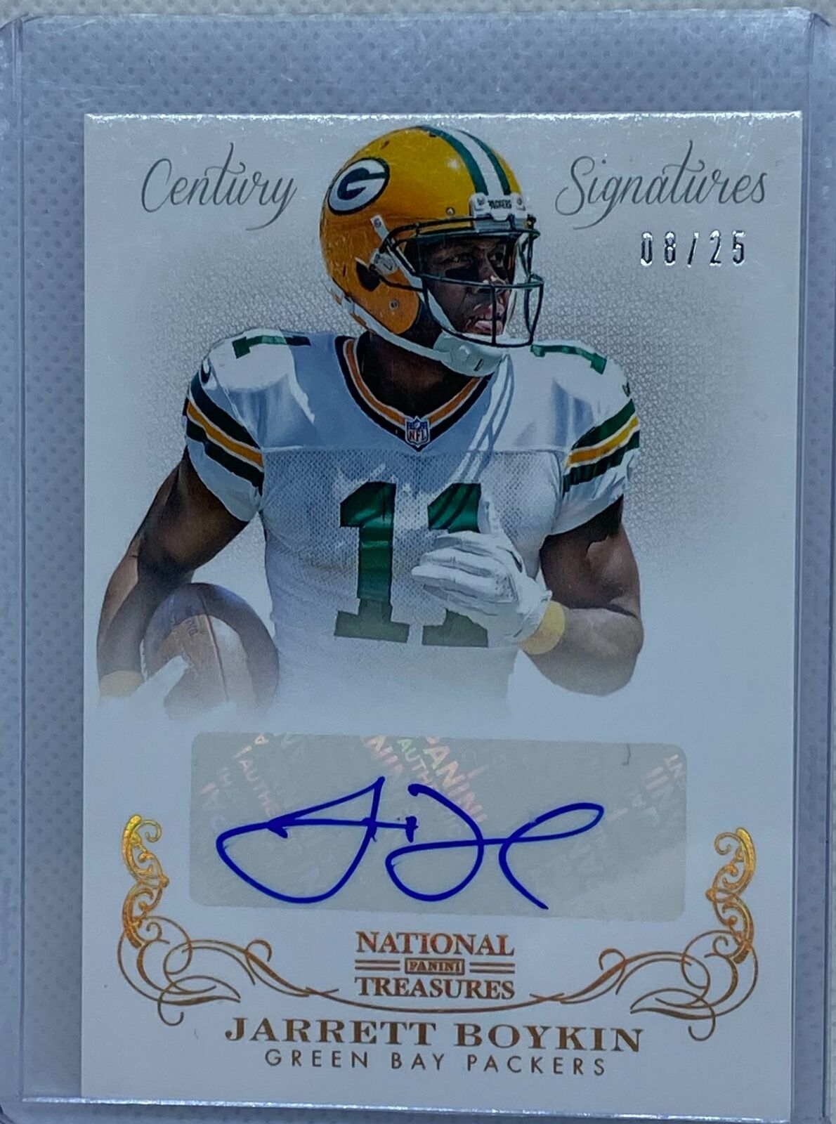 JARRETT BOYKIN 2013 PANINI NATIONAL TREASURES CENTURY SILVER AUTO RC #D 8/25
