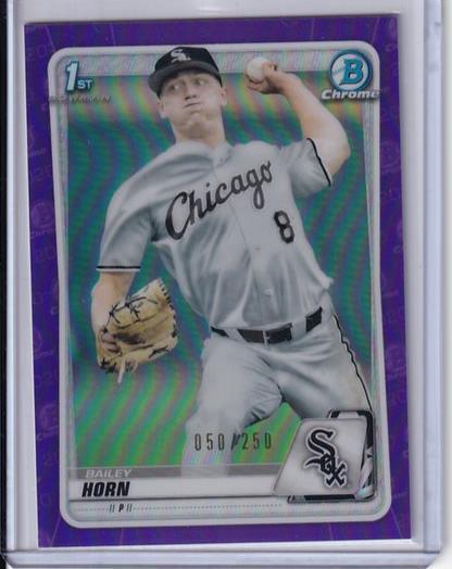 BAILEY HORN 2020 BOWMAN CHROME PURPLE REFRACTOR 1ST PROSPECT #D 050/250