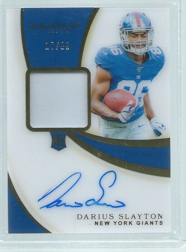 DARIUS SLAYTON 2019 PANINI IMMACULATE RPA PATCH ON CARD AUTO RC #D 17/99