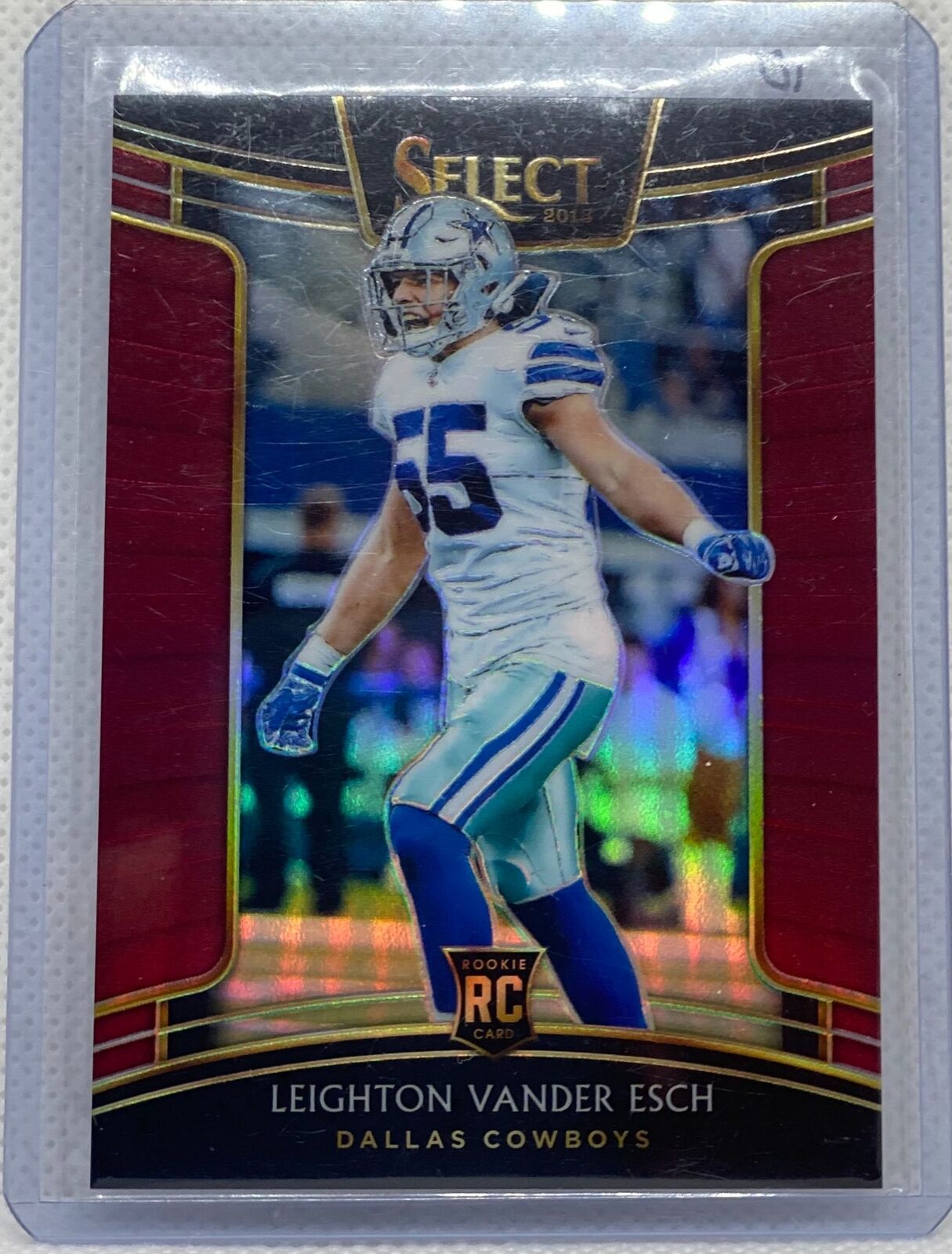 LEIGHTON VANDER ESCH 2018 PANINI SELECT RED PRIZM ROOKIE RC #D 78/99