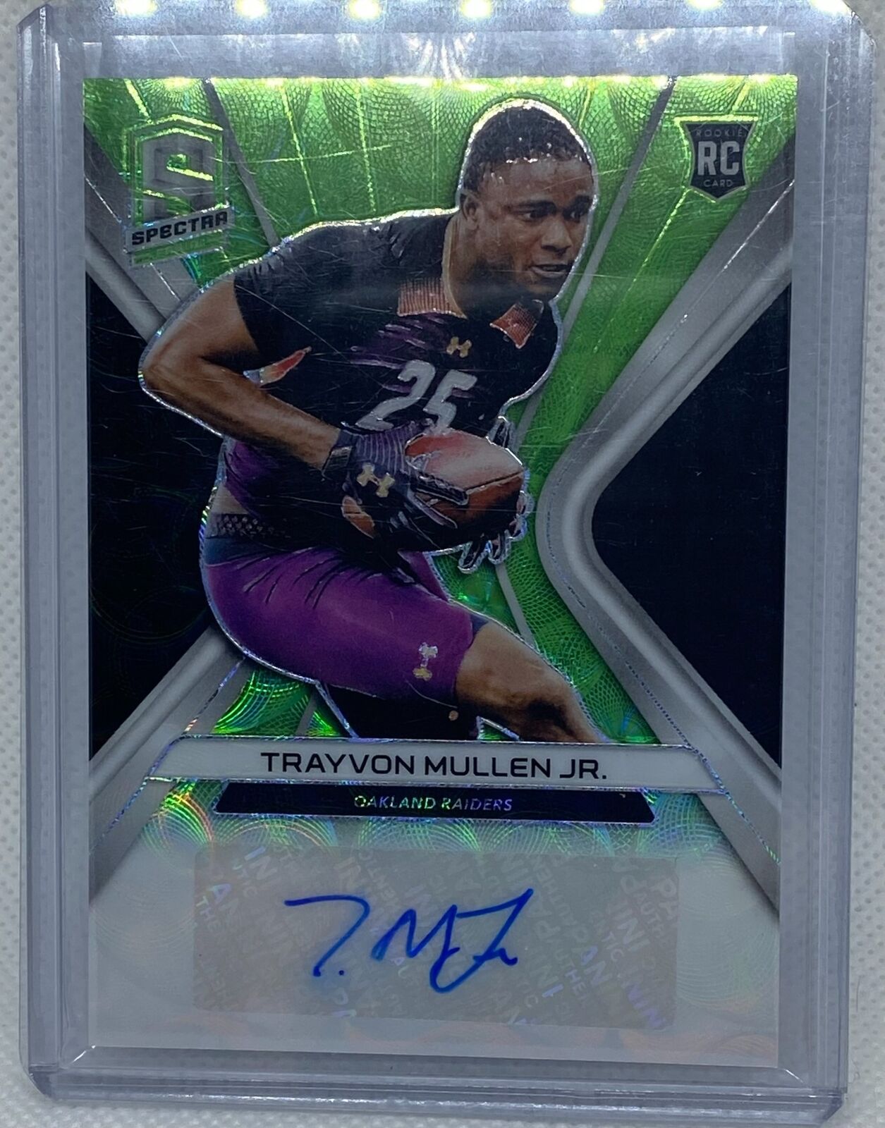 TRAYVON MULLEN JR. 2019 PANINI SPECTRA NEON GREEN PRIZM AUTO RC #D 7/50