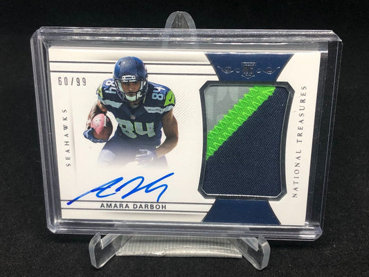 AMARA DARBOH 2017 PANINI NATIONAL TREASURES 3 CLR PATCH ON CARD AUTO RC #D 60/99