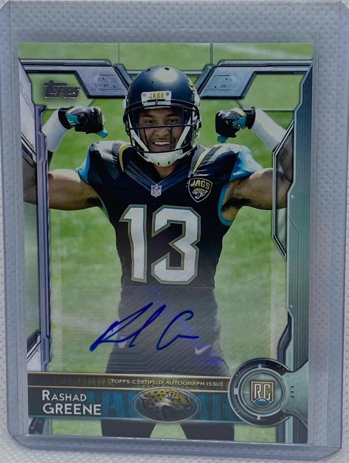 RASHAD GREENE 2015 TOPPS SP PHOTO VARIATION SHORT PRINT AUTO RC #495