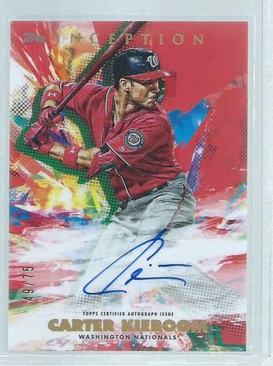 CARTER KIEBOOM 2020 TOPPS INCEPTION ON CARD AUTO PROSPECT RED #D 49/75