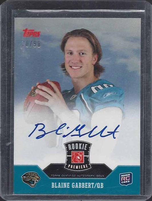 BLAINE GABBERT  2011 TOPPS ROOKIE PREMIERE PHOTO SHOOT ON CARD AUTO RC /90
