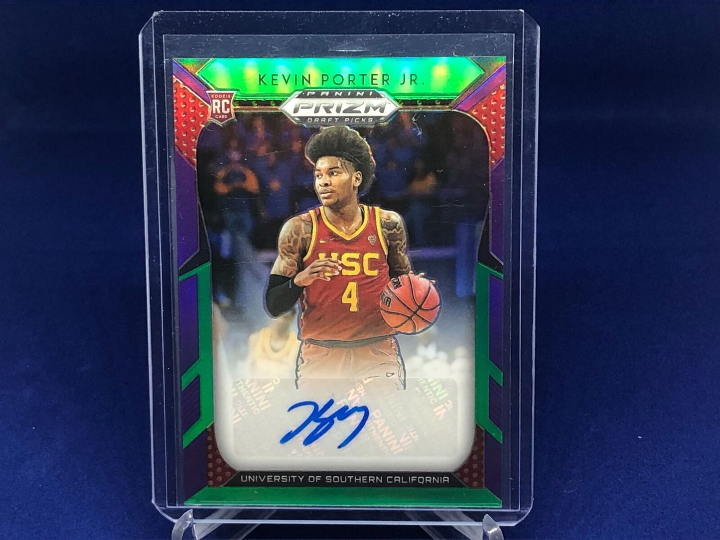 KEVIN PORTER JR 2019-20 PANINI PRIZM DRAFT PICKS PURPLE GREEN AUTO RC #D 103/149