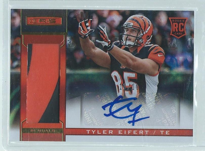 TYLER EIFERT 2013 PANINI ROOKIES & STARS RPA 2 COLOR PATCH AUTO RC #D 10/10