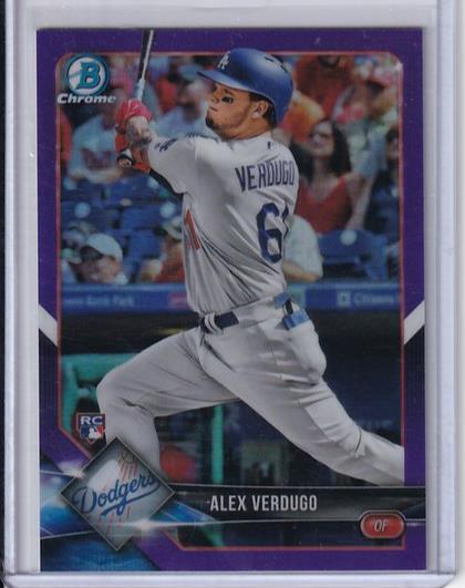 ALEX VERDUGO 2018 BOWMAN CHROME PURPLE REFRACTOR ROOKIE RC #D 053/250